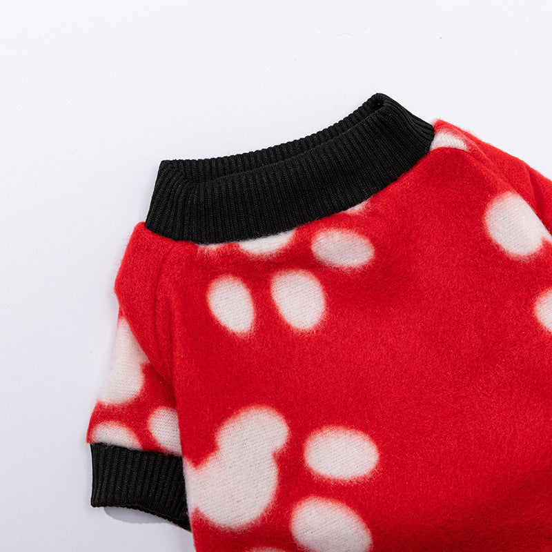 Autumn And Winter Guards Pet Footprint Clothes